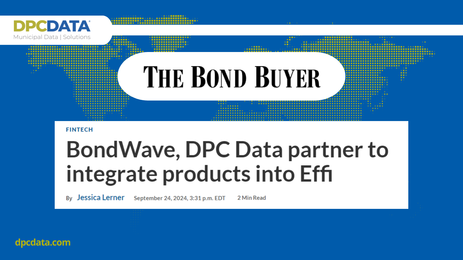 BondWave, DPC Data partner to integrate products into Effi 